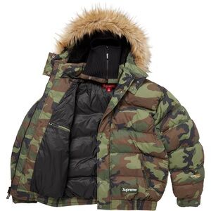 SUPREME FACEMASK 700-FILL DOWN PUFFER JACKET FW25 Woodland Camo Coat Size XL